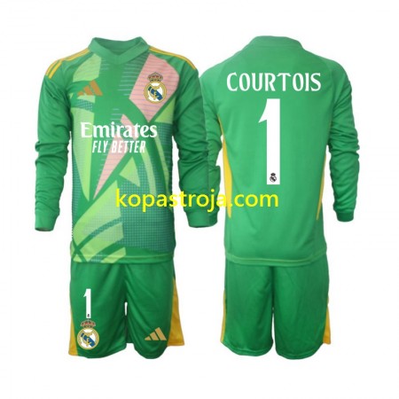 Billiga Fotbollströjor Real Madrid Thibaut Courtois 1 Målvakt Barn Tredje tröja 2024/25 Långärmad